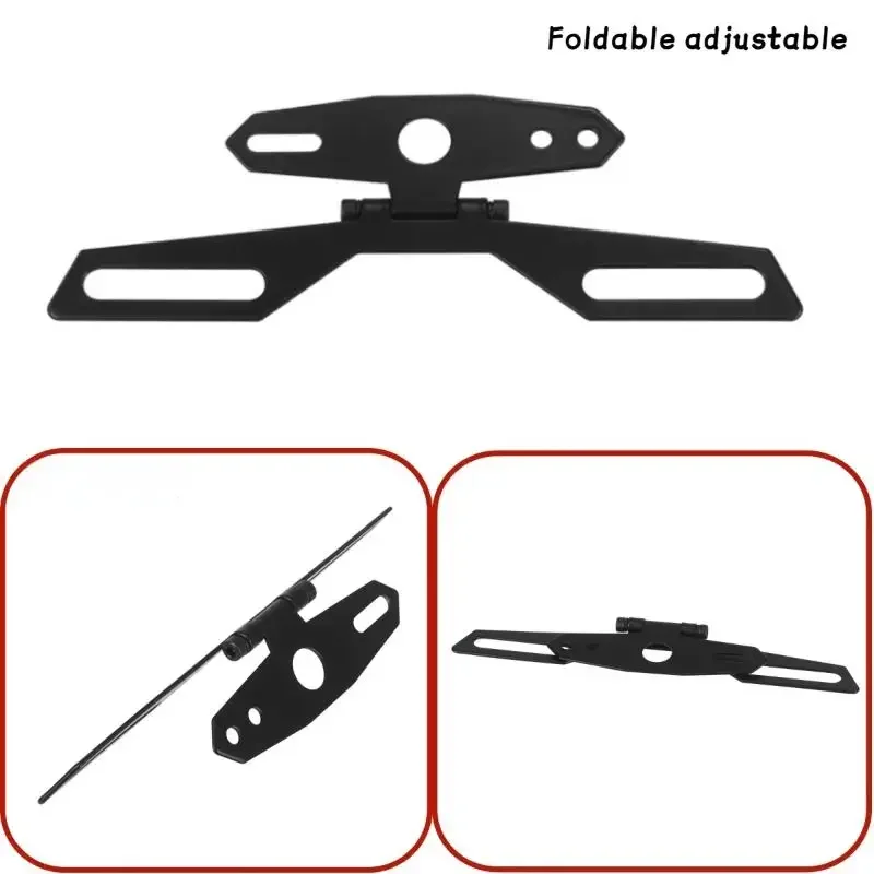 Motorcycle License Plate Bracket Taillight Mount Support Foldable Number Plate Holder Universal Motorbike Accessories