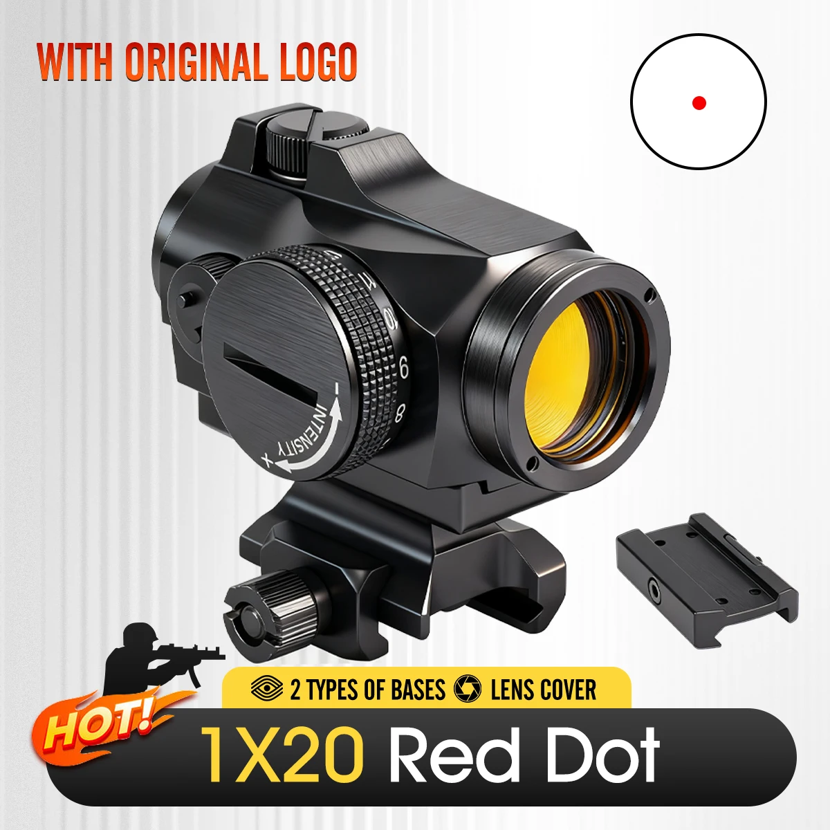 

1x20 Tactical Reflex Red Dot Sight Optic Reflex Shockproof Compact Airsoft Collimator Precision Shooting Scope 20MM Rail Mount