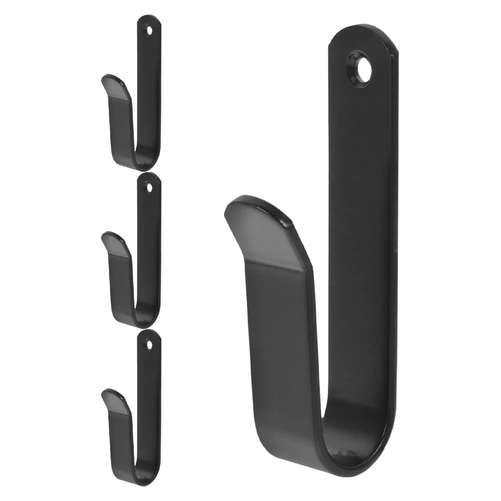 4 Sets Skateboard Snowboard Stand Wall Mounts Garage Hooks for Hanging Black J Bracket