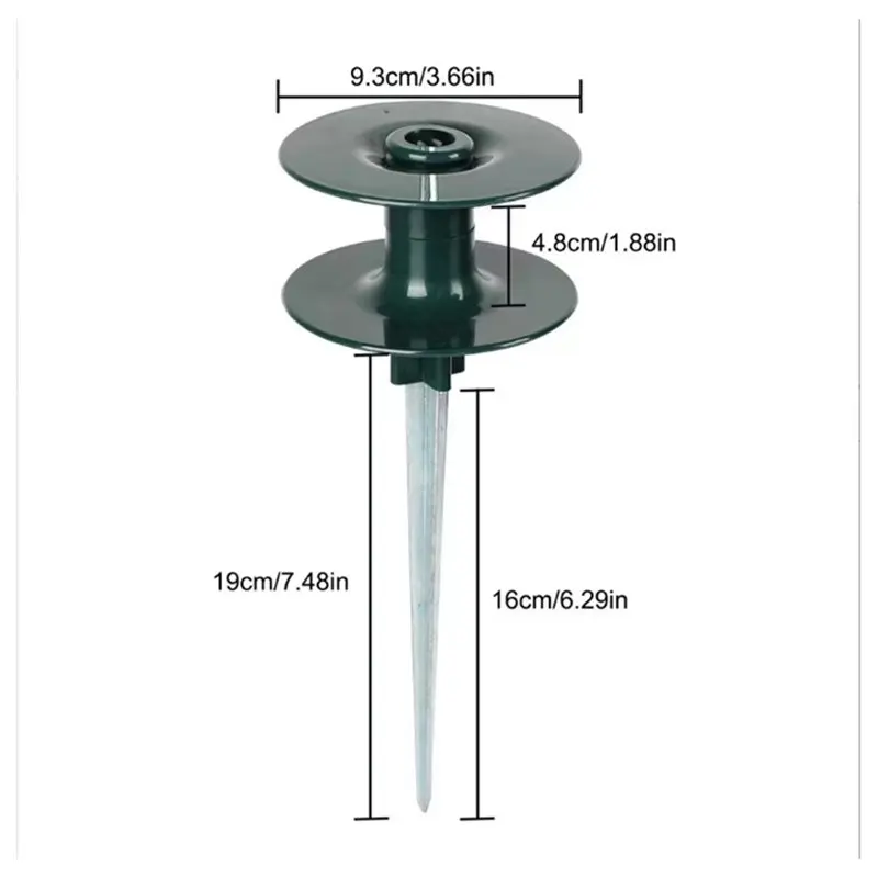 PZHI 10 Inch Garden Hose Guide Spike 6 Pack, Heavy Duty Zinced Metal Hose Guard Stake with for Spinning Top for Plant Protection
