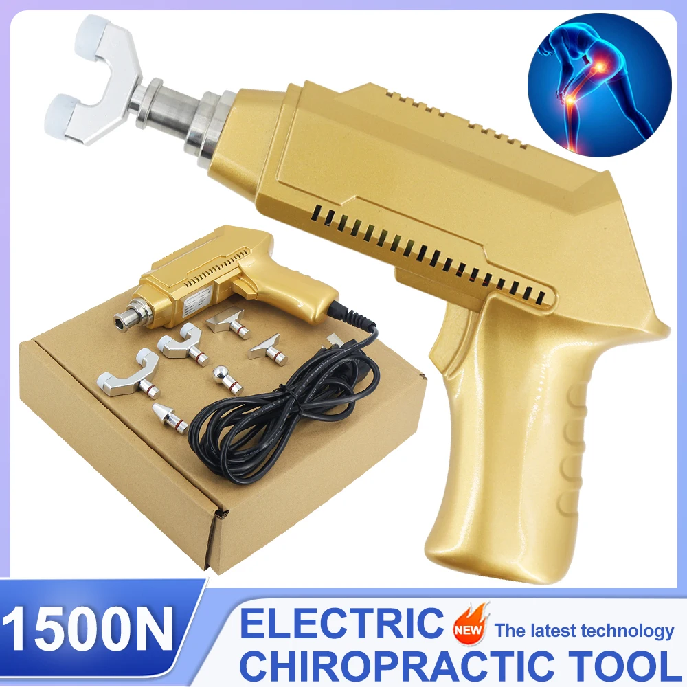 1500N Electric Correction Gun Portable Spinal Adjustable Instrument Impulse Spine Cervical Massager Chiropractic Adjusting Tool