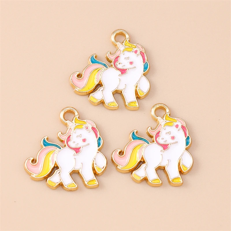 20 Stück Cartoon Tier Charms Emaille Pferd Charms Anhänger für Schmuckherstellung Tropfen Ohrringe Halsketten Armbänder DIY Bastelbedarf – Detail 10