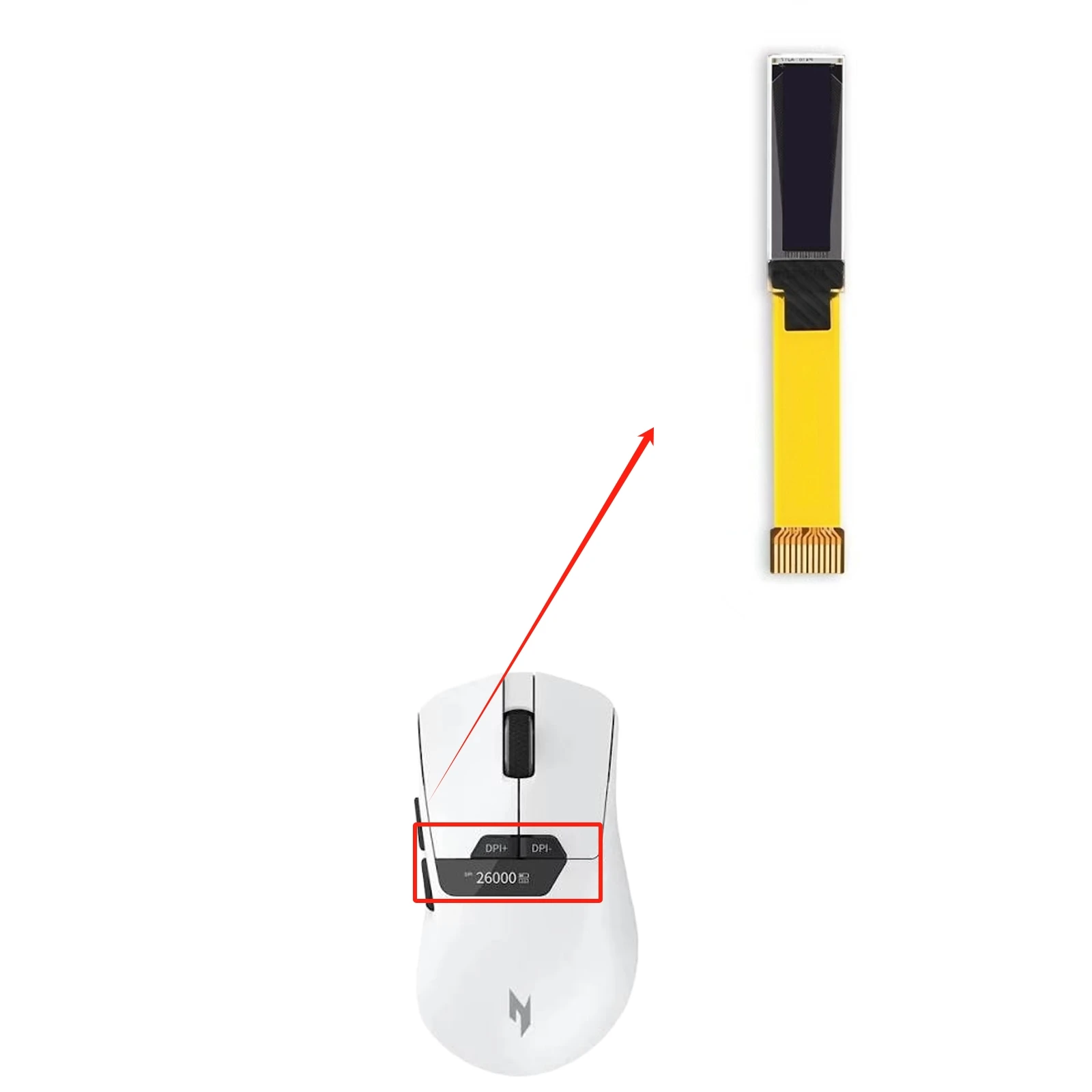 Replacement OLED Display Screen for Acer OMW113 Wireless Mouse - Fix Dead/Broken Battery Indicator Panel Repair Part