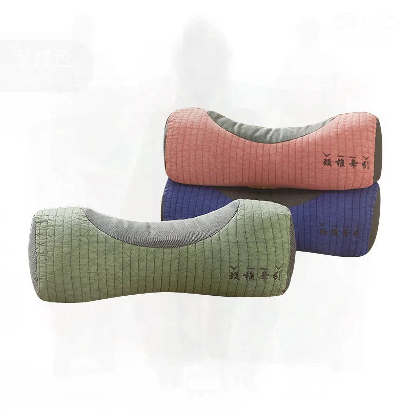 Full Buckwheat Pillow for Single Person Removable Washable Pure Cotton Cover Sleep Aid High Cervical Spine Support Neck Pillow