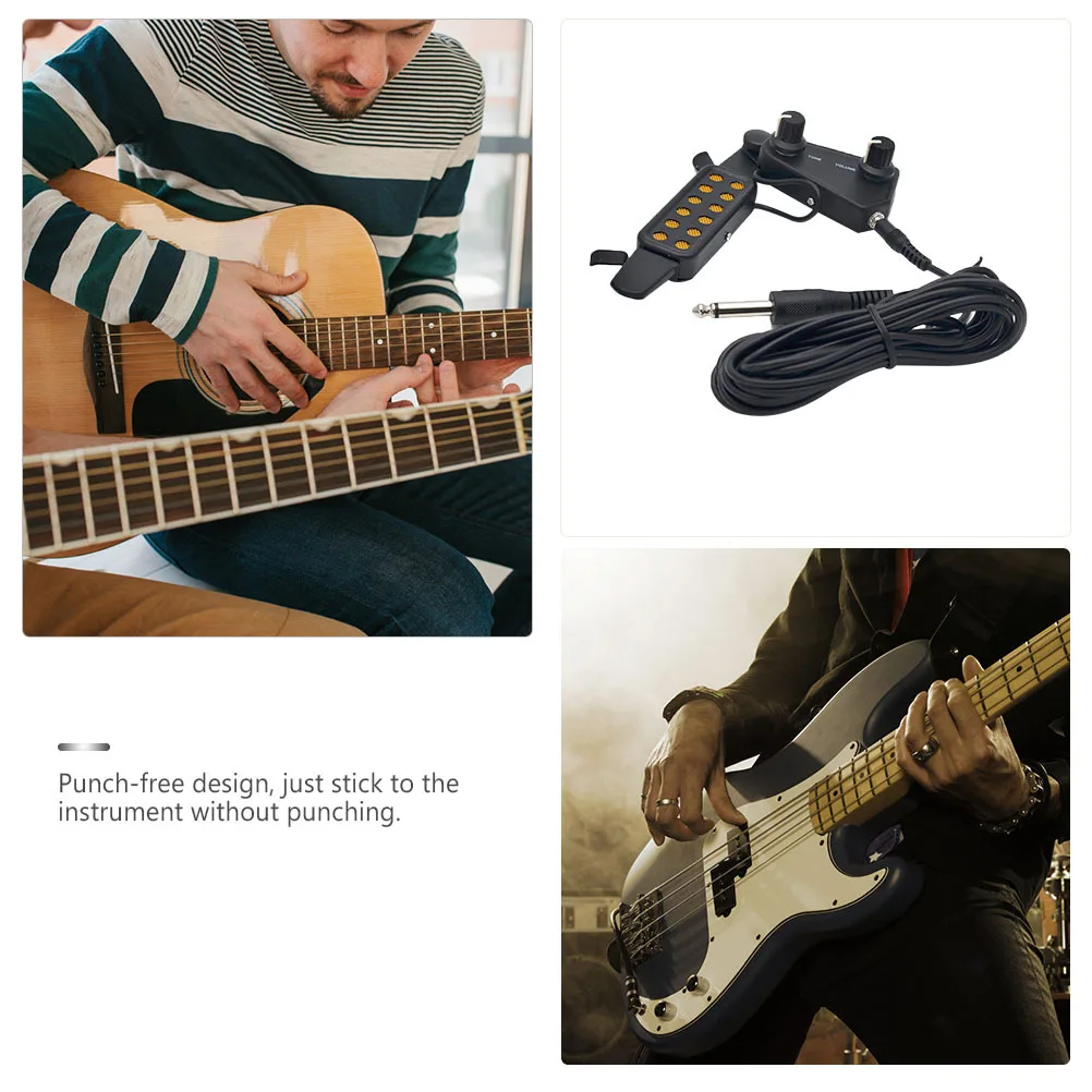 

Acoustic Pickup Piezoelectric Acoustical Guitar Accessories Pickups Preamp with Tone for