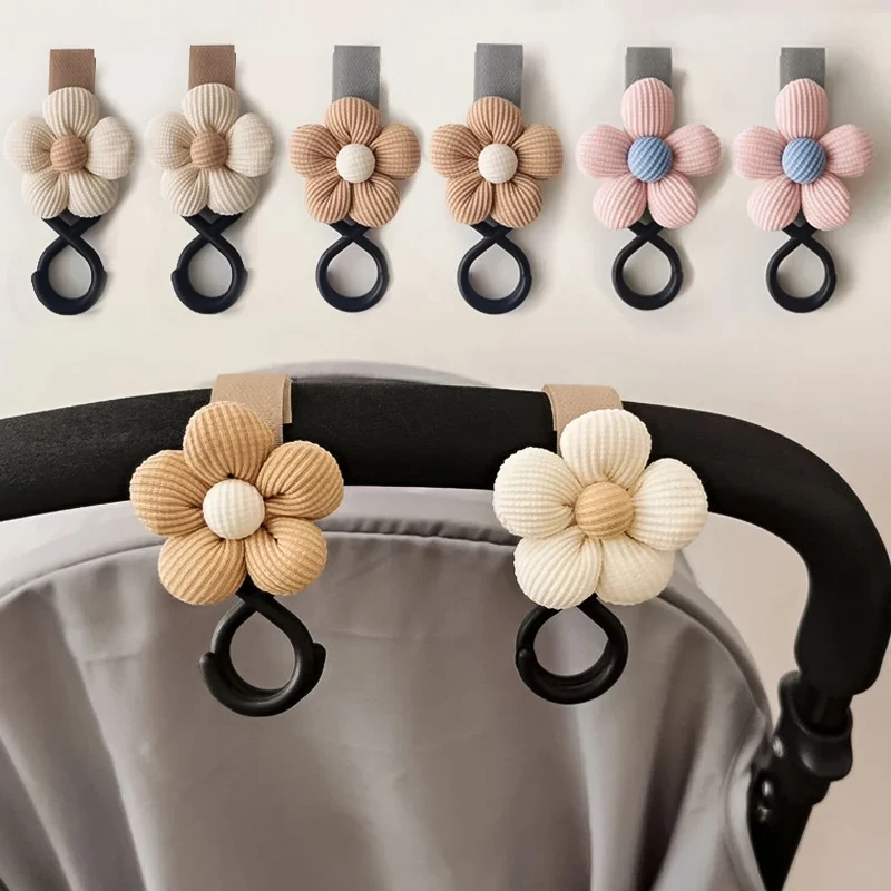 Baby Stroller Hook Sweet Flowers Children\'s Stroller Umbrella Bag Storage Ring Hook Baby Supplies Storage Accessories