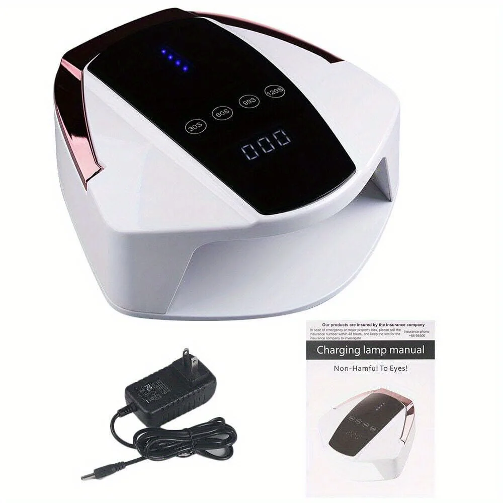 LED/UV Nail Dryer - White 96W Cordless Gel Polish Lamp