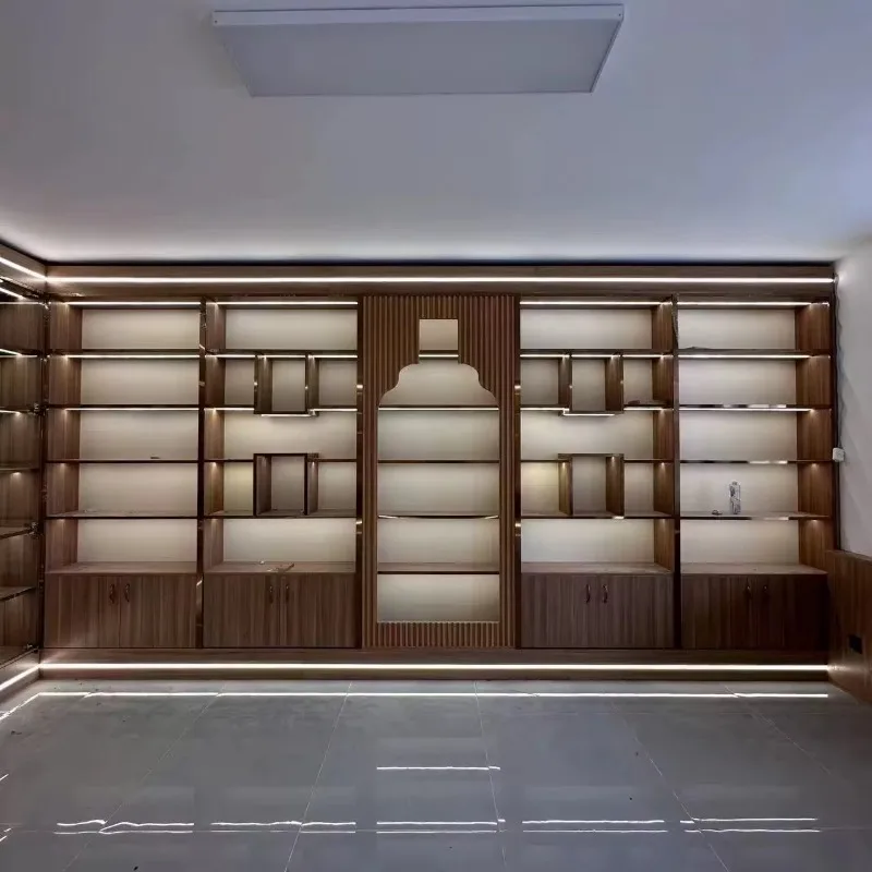 

Modern Simple Wine Rack Steel Shelf Adjustable Durable Wall Mounted Wine & Liquor Display Stand Cabinet Showcase