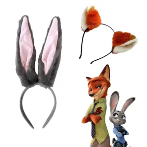 Zootopia 2 Judy Hopps Cosplay Accessory Headgear Easter Rabbit Hairband Nick Judy Headband Cosplay Party Headwear Birthday Gifts