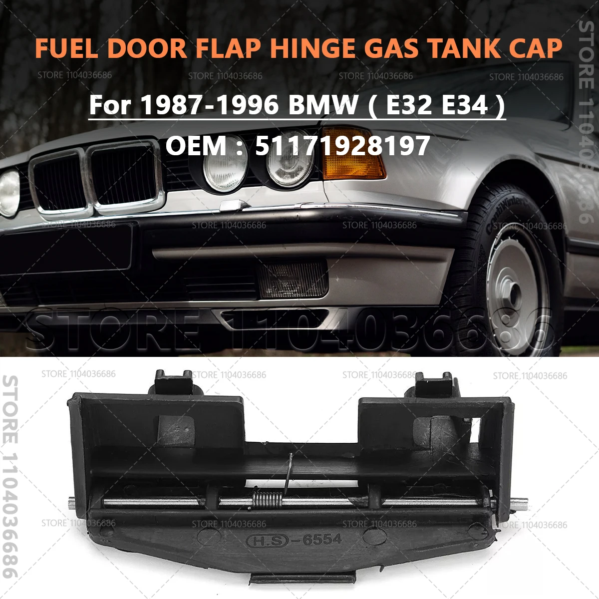 

For 1987-1996 BMW 525i 530i 535i 540i 735i 735iL 740i 740iL 750iL M5 (E32 E34) Fuel Door Flap Hinge Gas Tank Cap 51171928197