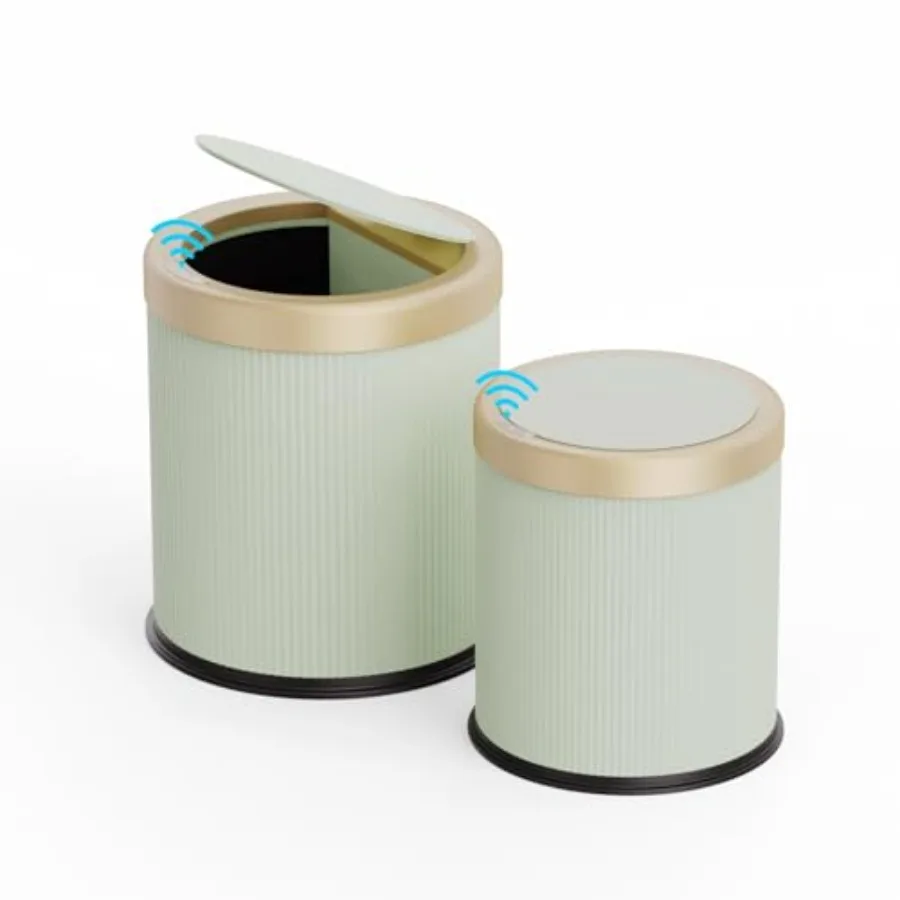 

2Pack Automatic Bathroom Trash Can Touchless Motion Sensor Garbage Can with Lid Smart Dog Proof Trash Bin Plastic Wastebasket f