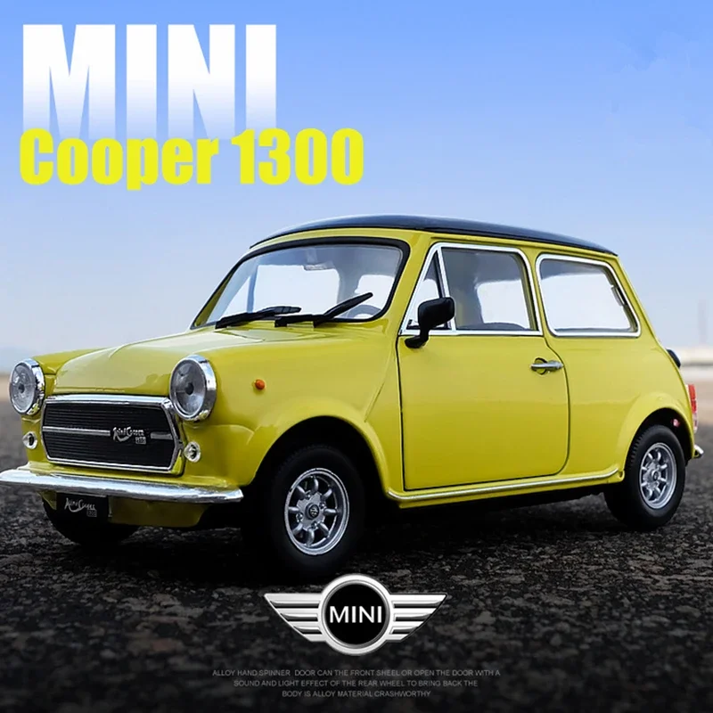 1:24 MINI Cooper 1300 Classic Car Alloy Car Model Diecast Metal Toy Retro Car Model High Simulation Collection Toy Gift