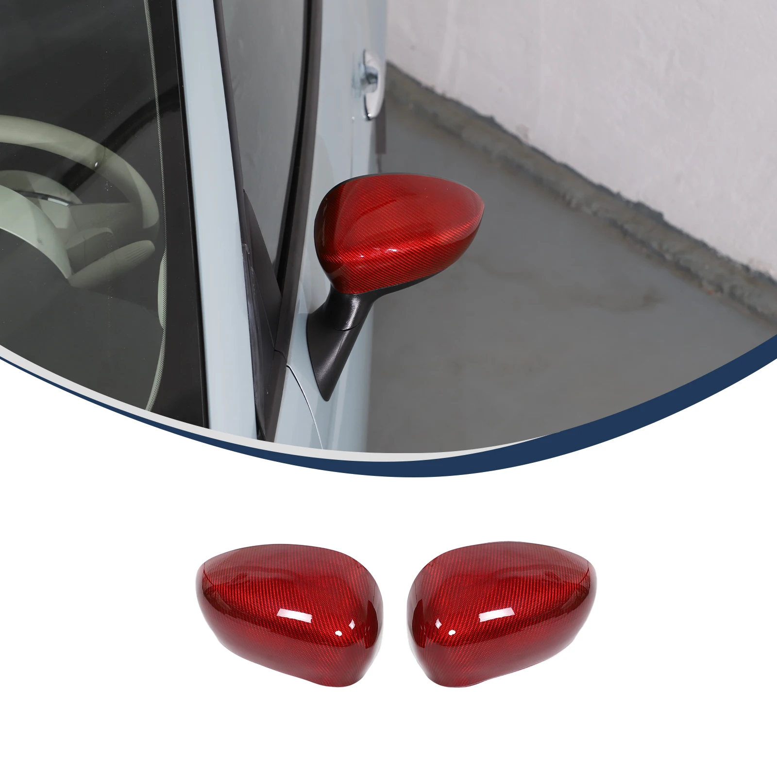 

Genuine Carbon Fiber Rearview Mirror Covers Side Mirror Covers for 2010-2024 Fiat 500 Automotive Exterior Accessories