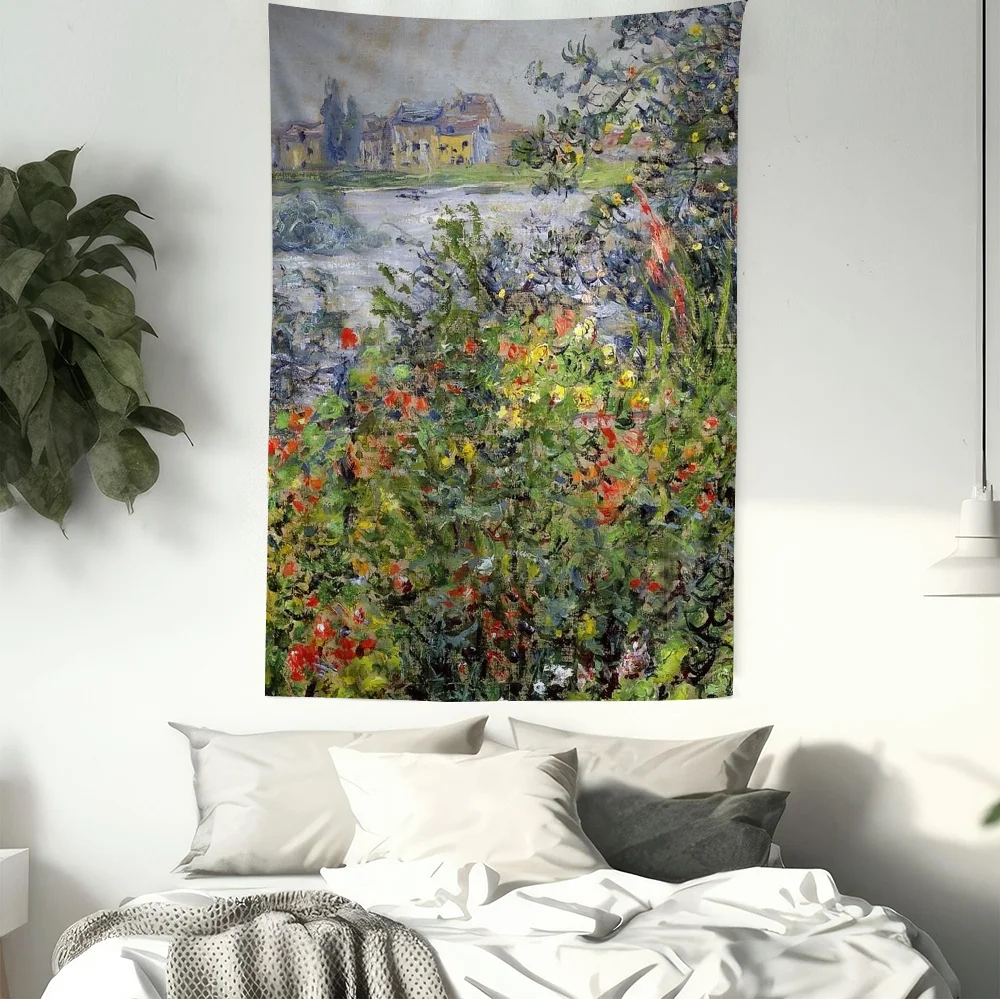 Famous Claude Monet Artwork Cartoon Tapestry For Living Room Home Dorm Decor INS Home Decor