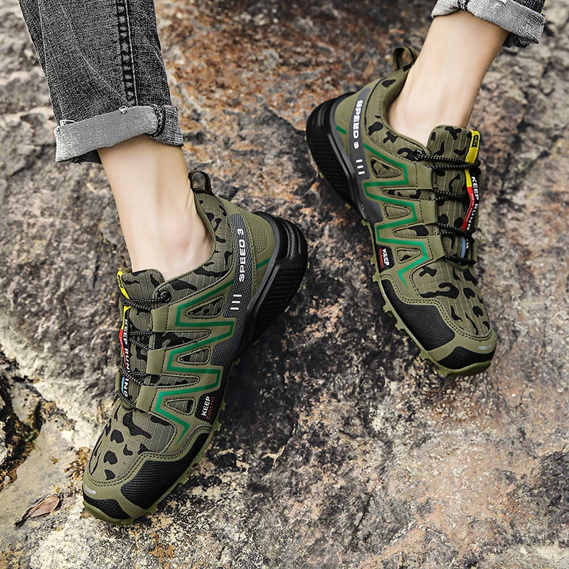 High Quality Hiking Shoes Lace-Up Climbing Hunting Sneakers Durable Nubuck Outdoor Sport Men Trekking Anti Slip Shoes