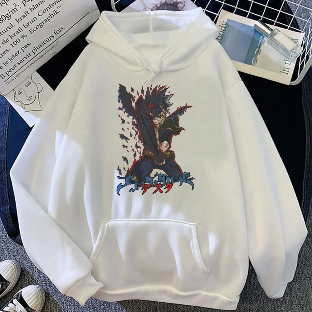 Black Clover hoodies women fashion tops graphic 2026 gothic long sleeve Korean Women Loose
