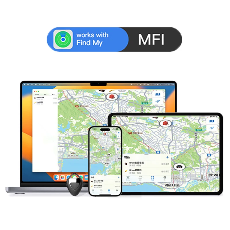 Smart Bluetooth GPS Tracker Work with Apple Find My APP ITag Anti Lost Reminder Device MFI Rated Locator Car Key Pet Kids Finder