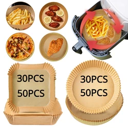 Baking Supplies Air Fryer Accessories Non-stick Baking Mats Food Grade Paper Waxed Paper for Pastry Bakeware Kitchen Dining Bar