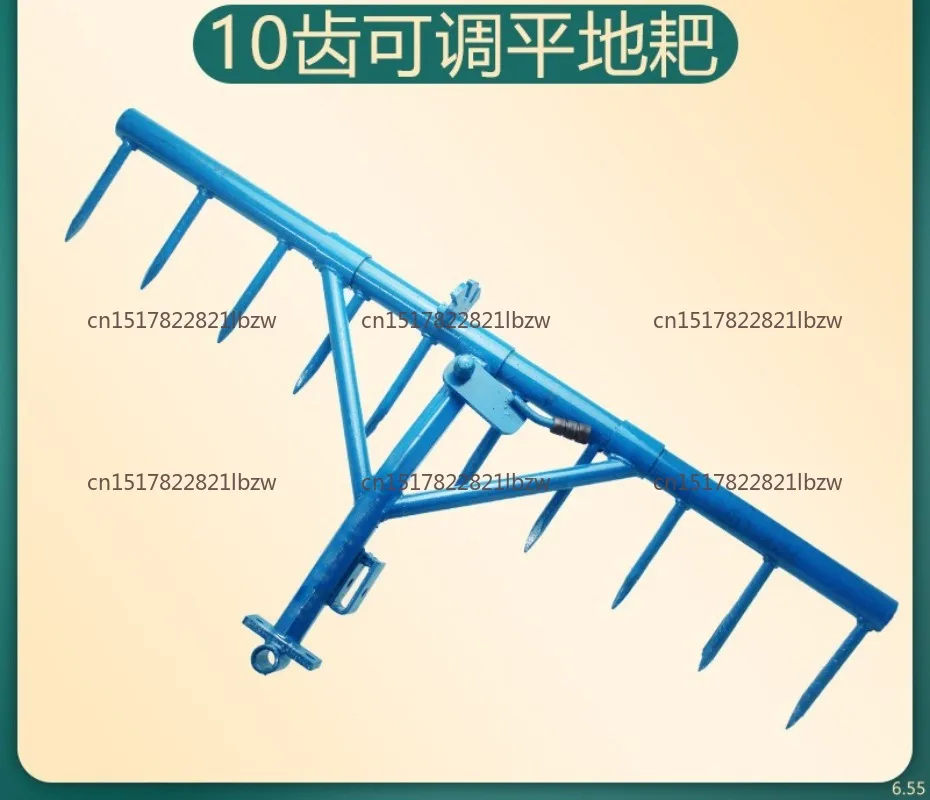 Ploughing machine accessories flat earth field rake weed removal 10 tooth nail rake paddy field dry land special view 6