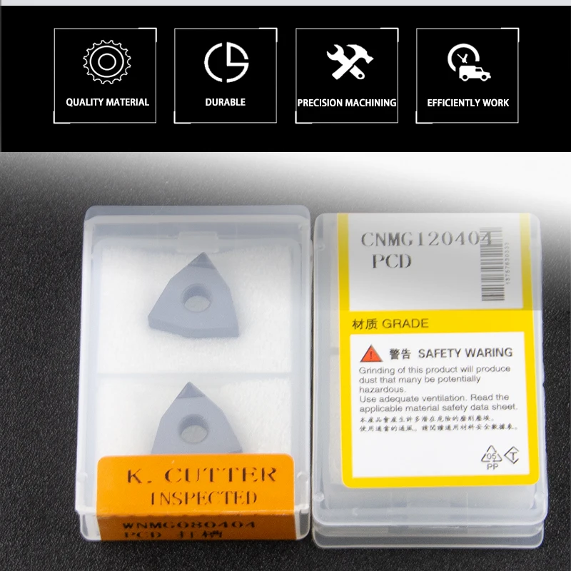 Herramienta de torneado de diamante PCD, torno CCGT06 DCGT07 VBGT11/16 TCMT11 TPGH09, inserto de nitruro de boro de una sola cara, 1 pieza