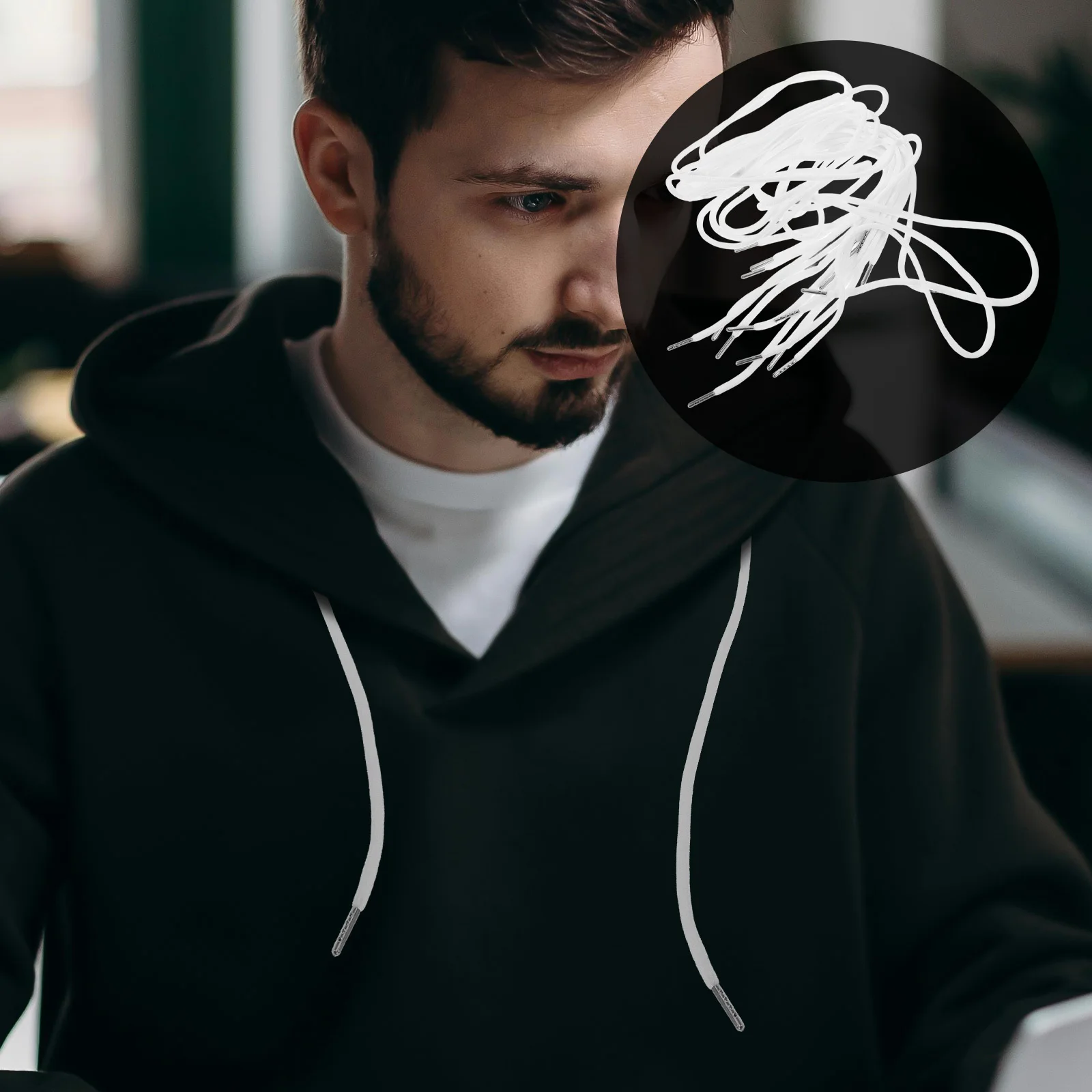 

10pcs Pants Drawstring Cord Replacement Hoodie String Sweatpants Rope Polyester Material Easy Threader For Clothing Repair