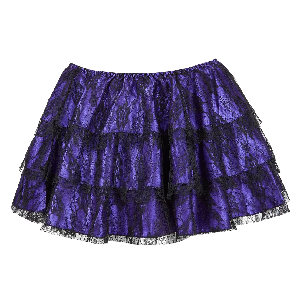 

Women Sexy Floral Lace Mesh Skirt Showgirl Party Fashion Dance Skirts Layered Ruffled Skirt Match Corset Vintage Style