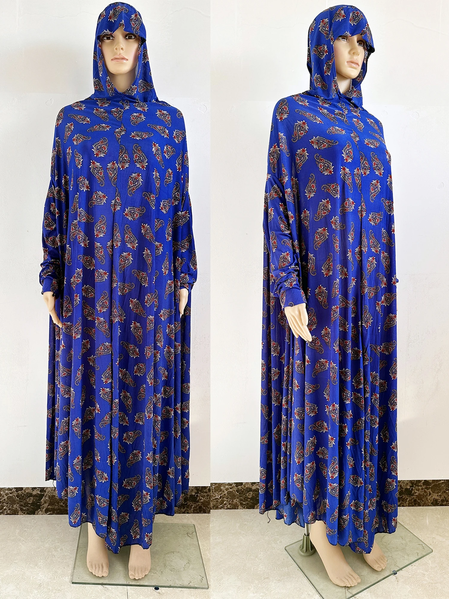 6XL Ramadan Muslim Hijabs Dress Women Prayer Garment Dubai Abaya Arab Jibab Islam Flowers Djellaba Femmel Khimar Worship Robe