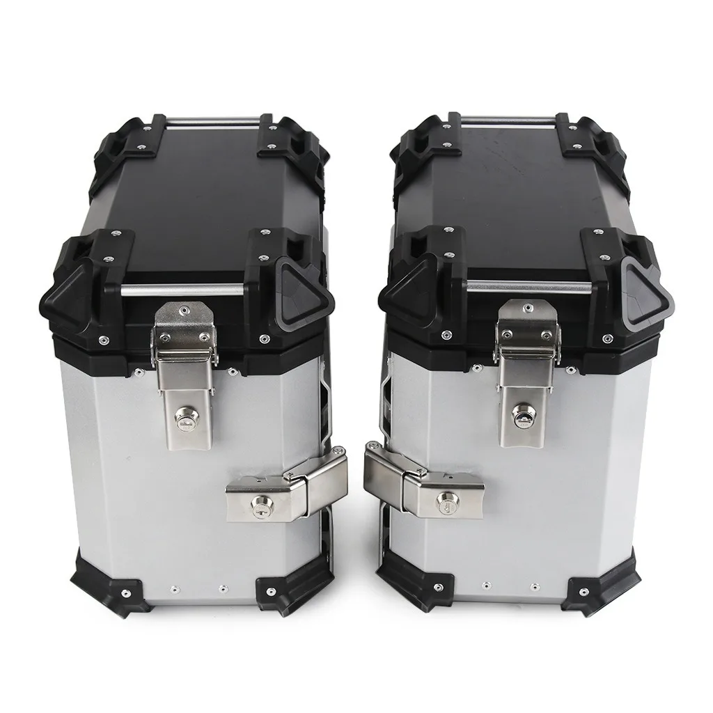 Universal 38L 45L Motorcycle Side Box Aluminum Alloy Luggage Storage Case Waterproof Touring Travel Side Trunk