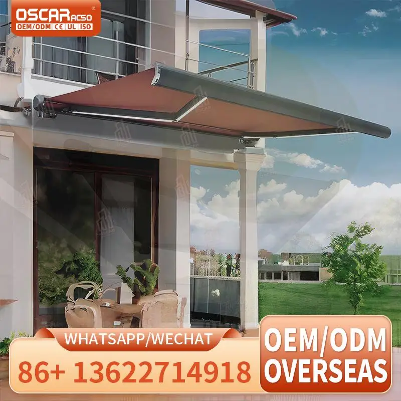 

Rain Prevention Wall Installing Aluminum Motorized Retractable Extendable Sun Awning for Patio Balcony Garden Retractable Awning
