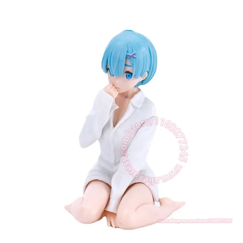 Re:Life in A Different World From Zero Sitting Position White Shirt Rem Car Decoration Hand Model Anime Peripheral Ornament