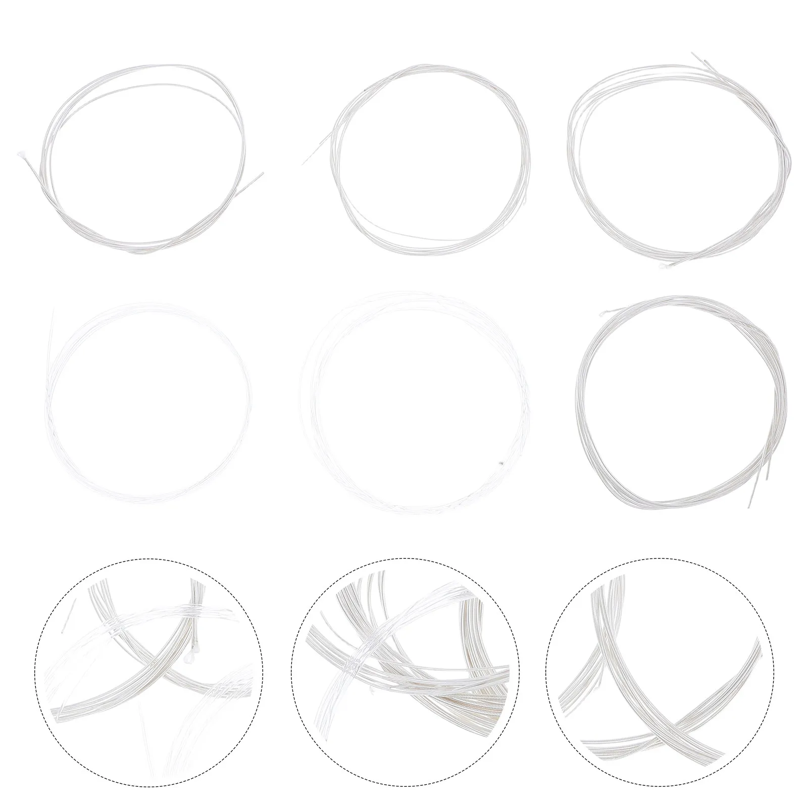11Pcs Silverplated Nylon Oud Strings Set Durable Alloy Balanced Tension Warm Tone for Arabic Turkish Oud Silver String