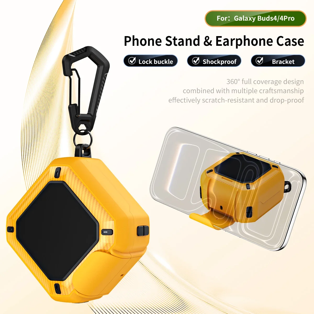For Samsung Galaxy Buds 4 pro Earphone Protective Cover with Keychain Shockproof Accessories Compatible with Galaxy Buds 4