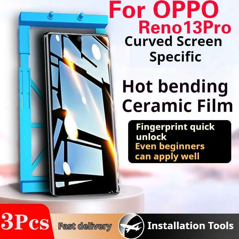 Reno13Pro Privacy Curved Screen Protector For OPPO Reno13 Pro Ceramic Film Reno 13Pro Soft HD Anti-Peeping Full Screen Coverage