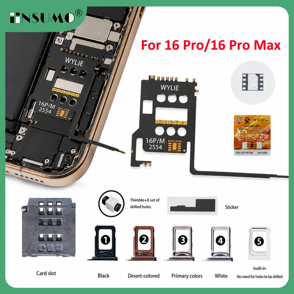 WYLIE Newly Upgraded US Version Dual Physical SIM Cards + eSIM Solution for iPhone 16Pro 16ProMax Supports iOS System Update