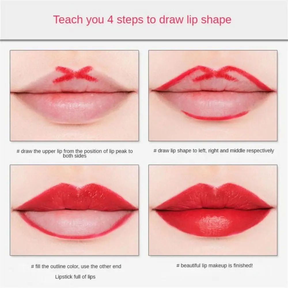 6 Colors Double Head Lip Liner Cosmetics Non-stick Cup 2 In 1 Lipstick Long Lasting Moisturize Velvet Lipliner Pencil