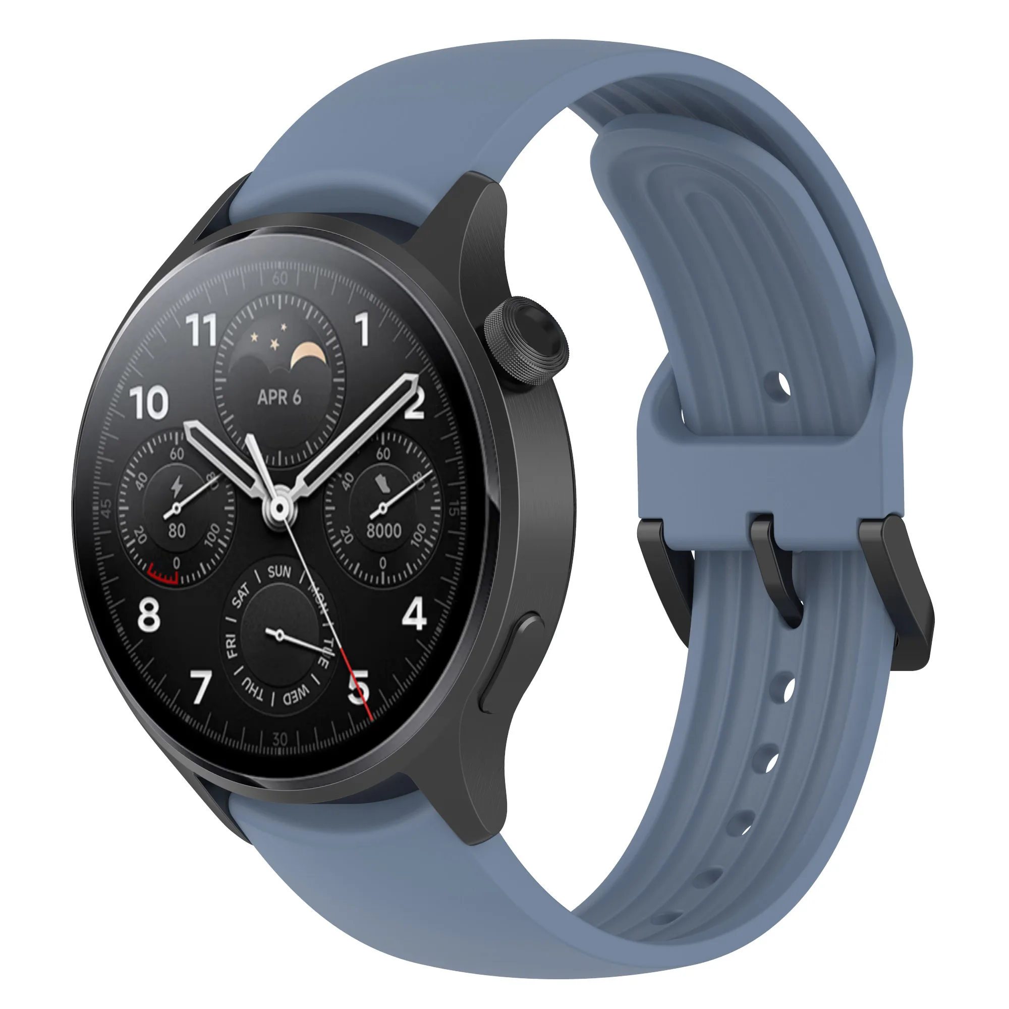 Pulseira de silicone com fivela preta, pulseira para Xiaomi Watch S1 Pro, pulseira macia e durável, acessórios originais para relógios