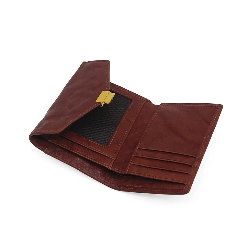 Short Wallet Women Genuine Leather Luxury Vintage Clutch Simple Credit Card Purses Cowhide Ladies Money Bag