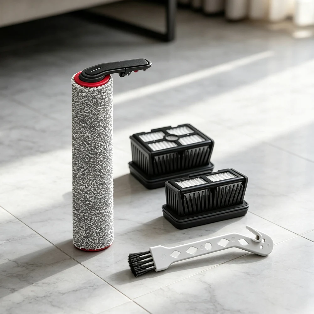 Roller Brush & HEPA Filter Set For Dreame H15 Pro Heat H16 Pro Steam Vacuum Cleaner Replacement=Parts High Efficiency Cleaning