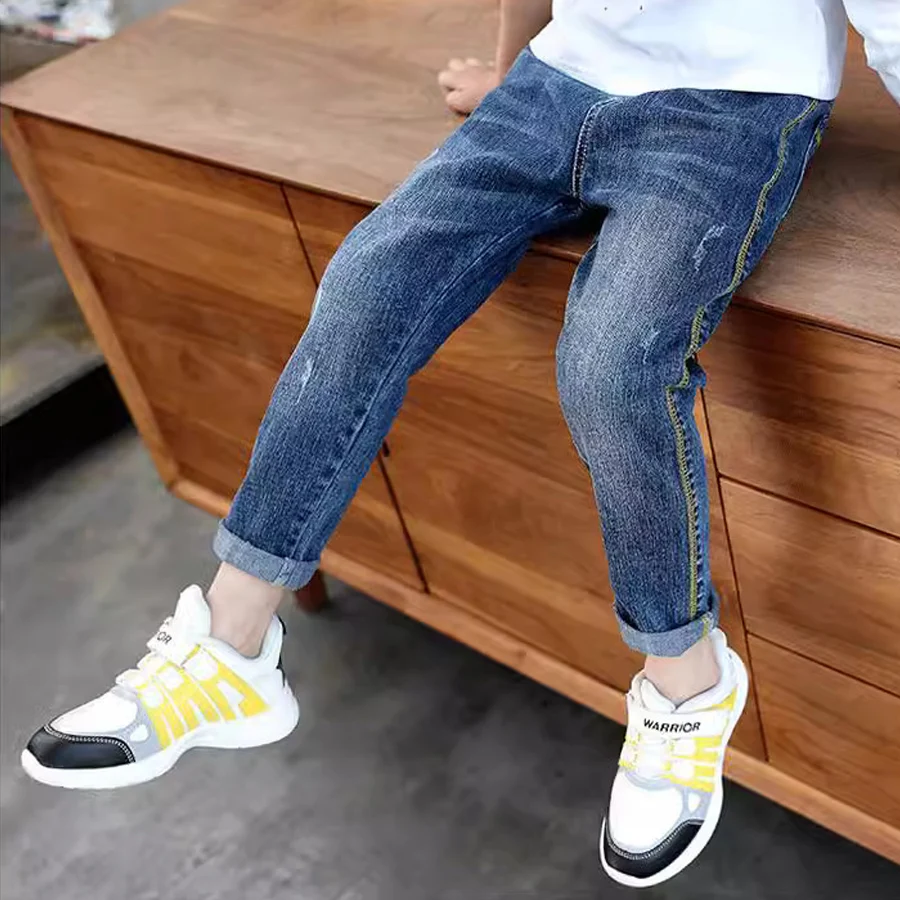 Spring Autumn Baby Girls Boys Cotton Stylish Enzyme Jeans P…
