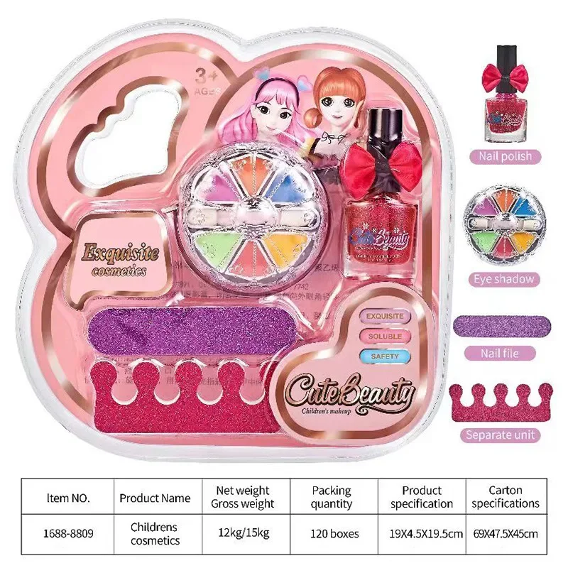 Kinderen Make-Up Kit Lipgloss Oogschaduw Nagellak Bestand Niet-Giftige Make-Up Prinses Meisje Cosmetica Wasbaar Kerstcadeau Voor Kind