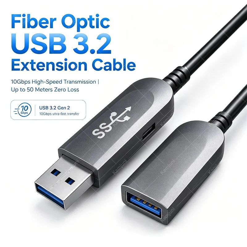 USB 3.2 Fiber Extension Cable 10GBPS Gen2 Male To Female Extension Cable 5M/10M/15M/20M/30M/40M/50M USB Data Cable