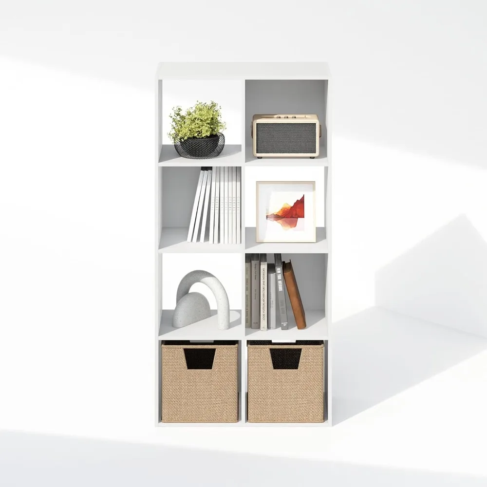 Cubic Storage Cabinet, Bookcase, Bookshelf, 8-Cube, White