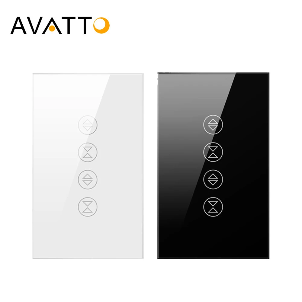 AVATTO Tuya WiFi Curtains Blind Switch 2 Gang，Double Smart Roller Shutter Electric Motor Controller Works With Alexa Google Home