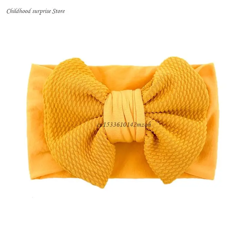 rBaby Bowknot Headband Stretchy Turban Elastic Big Bows Hair Band for Head Wrap Children Toddler Headwear Dropship