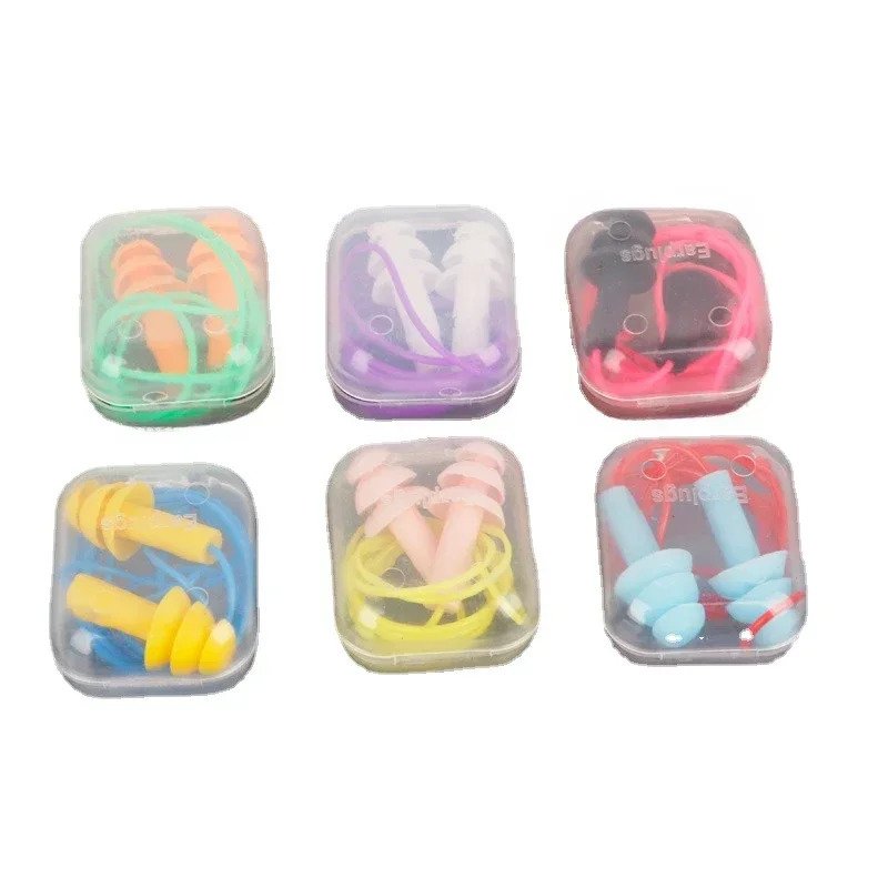 6Pairs Box-packed Soft Earplugs for Noise Reduction Silicone Ear Protector Shield Earplug for Water Sports Swimming Supplies