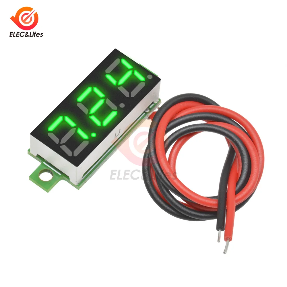 0.28 Inch DC LED Digital Voltmeter DC 3.7-30V Voltage Meter Auto Car Mobile Power Voltage Tester Detector Red Green Blue Yellow