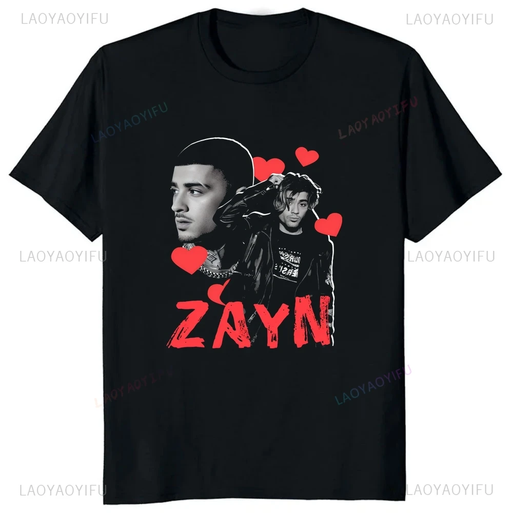 Rapper Zayn Malik Printed T-shirt Top Summer Trend Harajuku Short Sleeved Unisex Shirt Graphic Oversized T-shirt