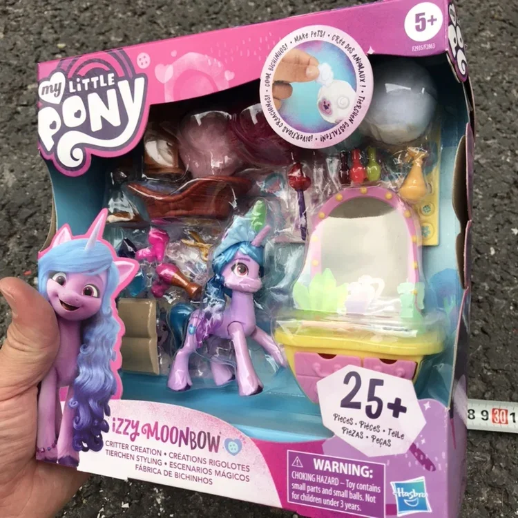 Hasbro My Little Pony Movie Sparkling Scenes Set Sunny Starscout Izzy Moonbow Doll Gift Toy Model Anime Figures Collect Ornament