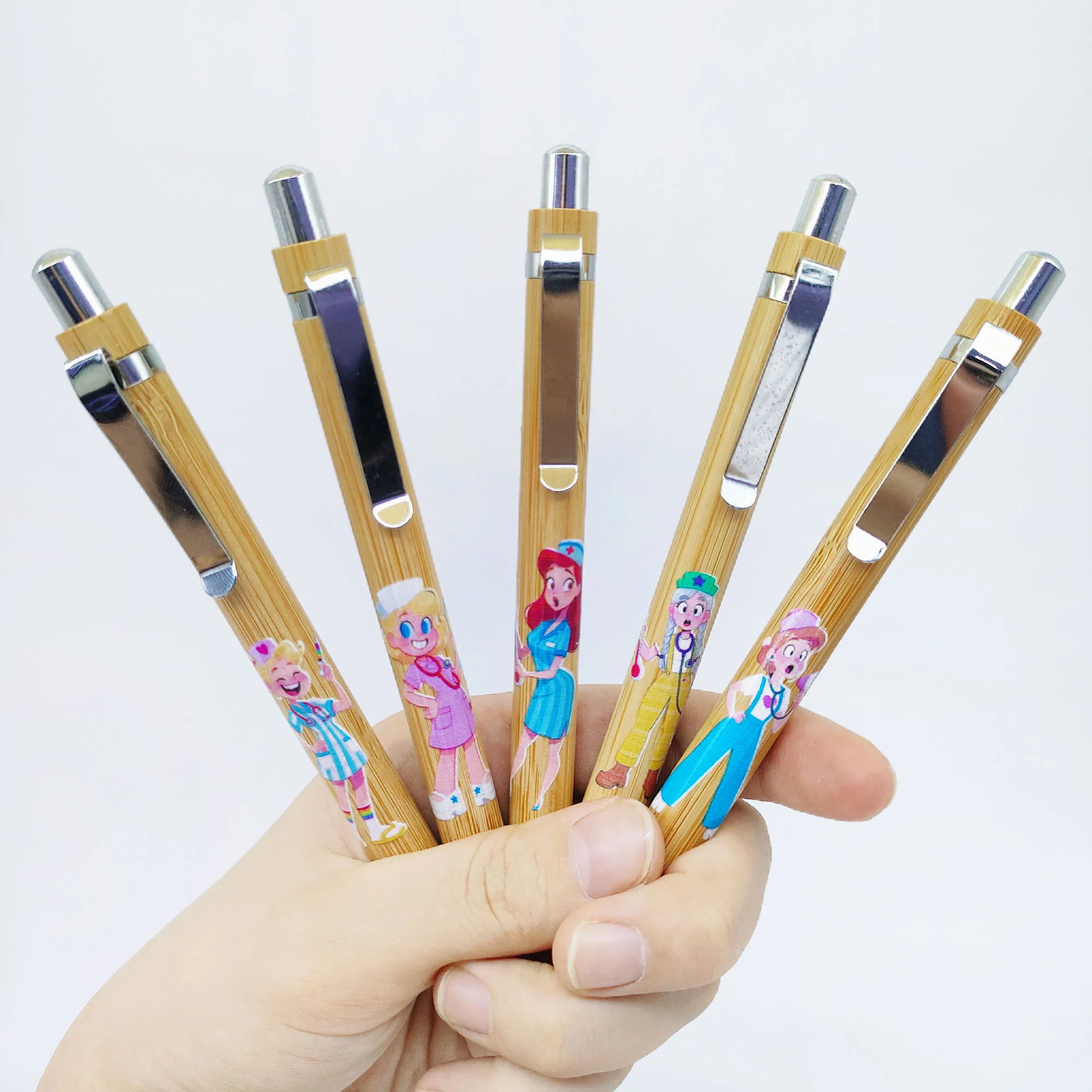 

7pcs/14pcs Female Nurse Theme Ballpoint Pen Nurse's Day Press Gift Pen Student Office Signature Pen.