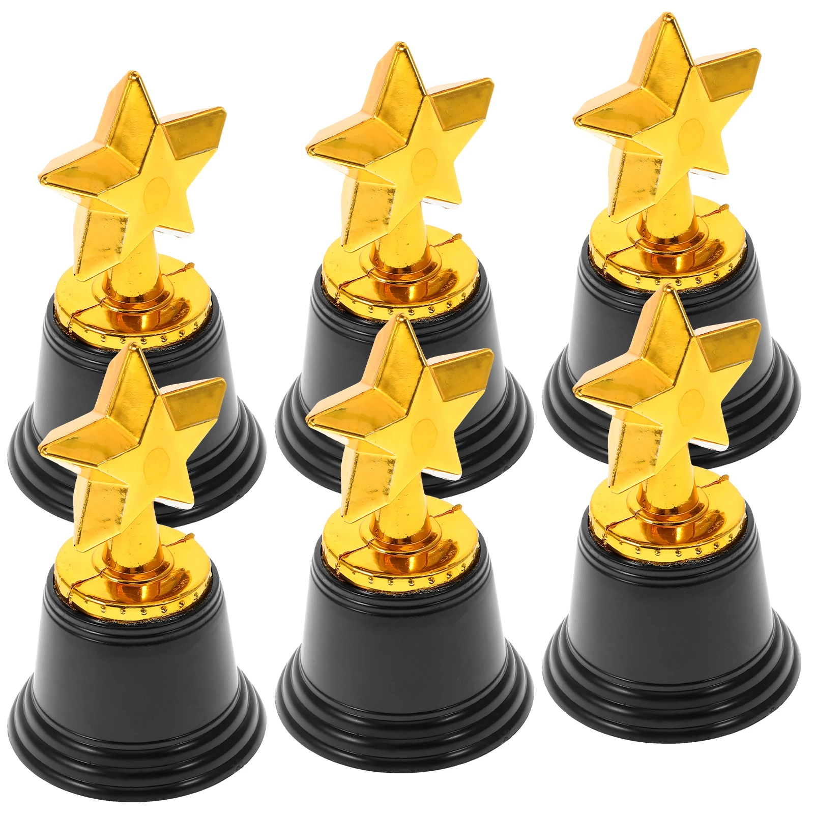 

6Pcs Plastic Trophy Star Award Golden Party Trophy for Reward Ceremony Classroom Game Prizes and Party Favors